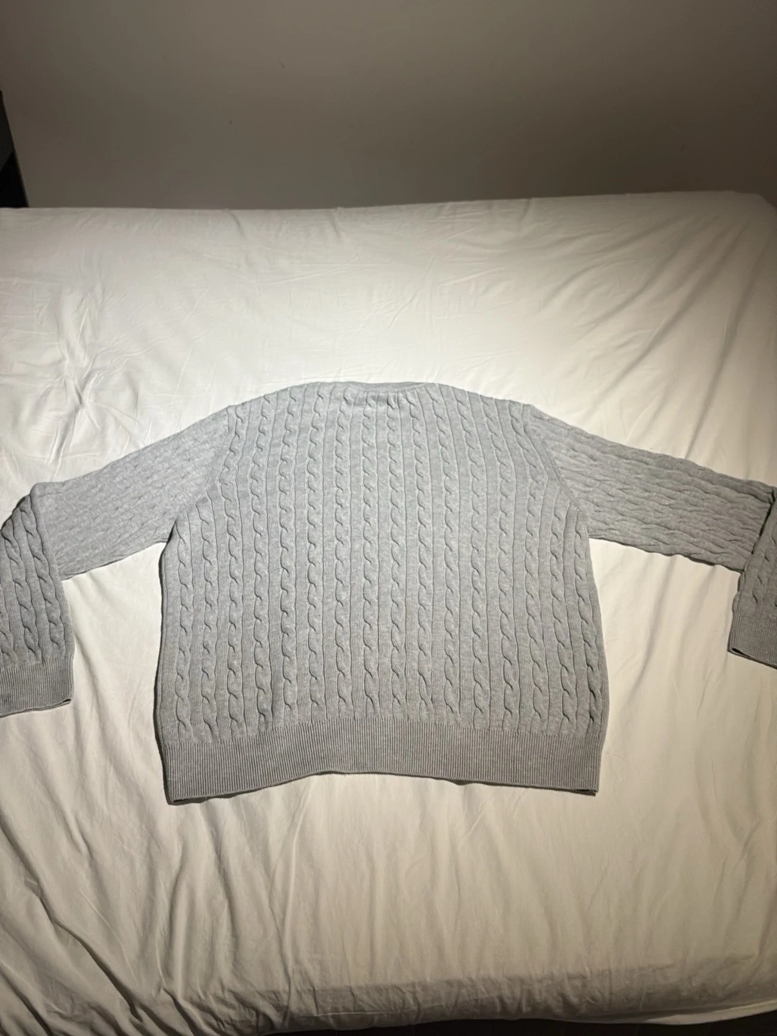 Grå kabelstickad tröja från Gant - 2