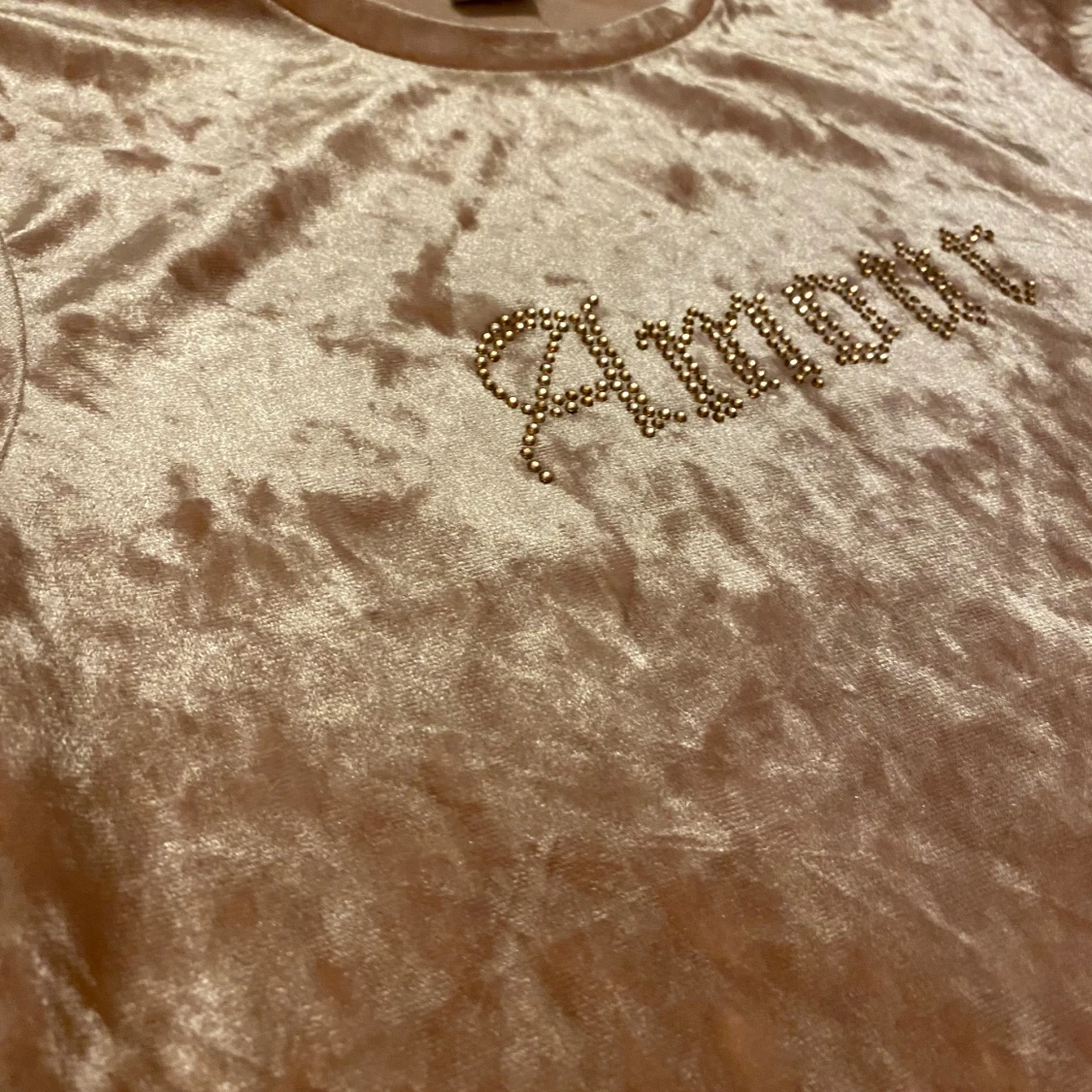 Champagnefärgad sammetstopp Lindex - 3