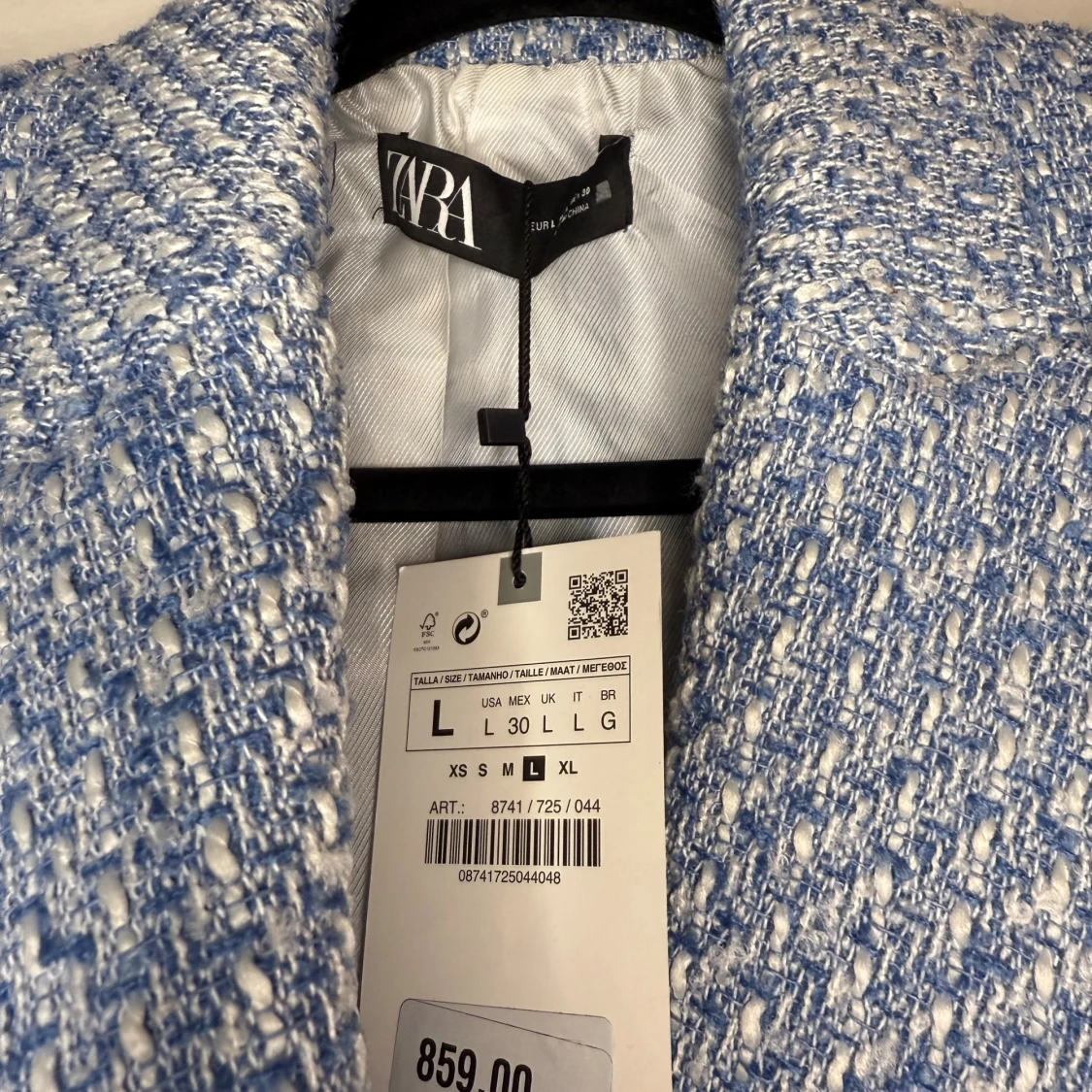 Blåvit kavaj från Zara i storlek L - 2