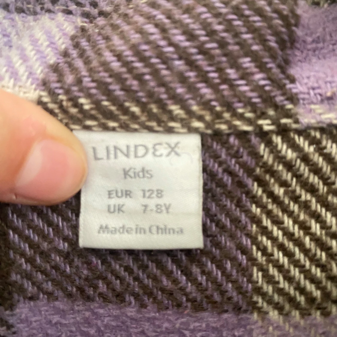 Rutig kappa i brun, lila och vit - 3