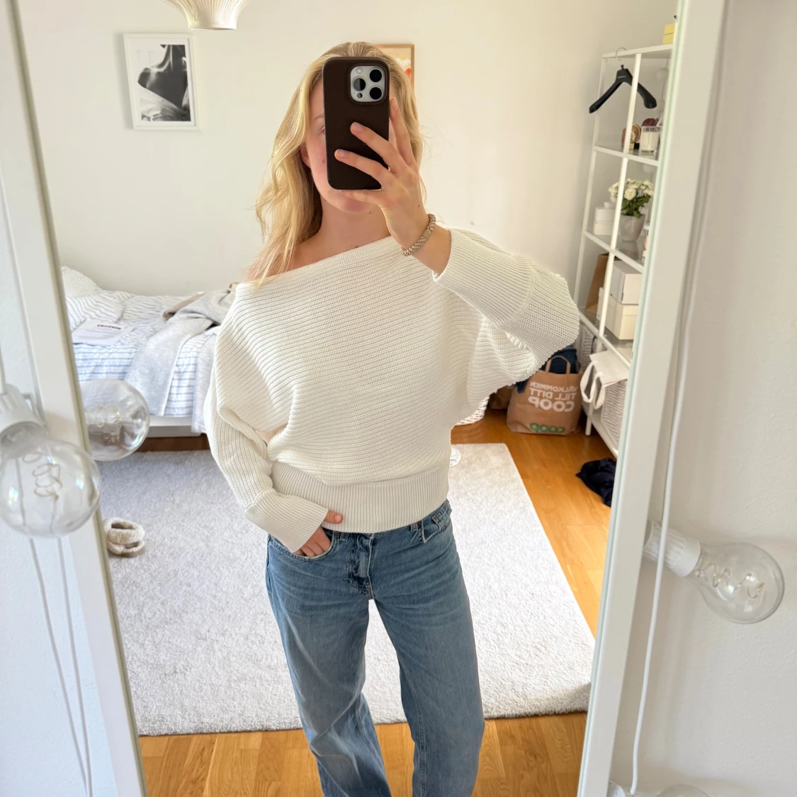 Vit sticka tröja - 1