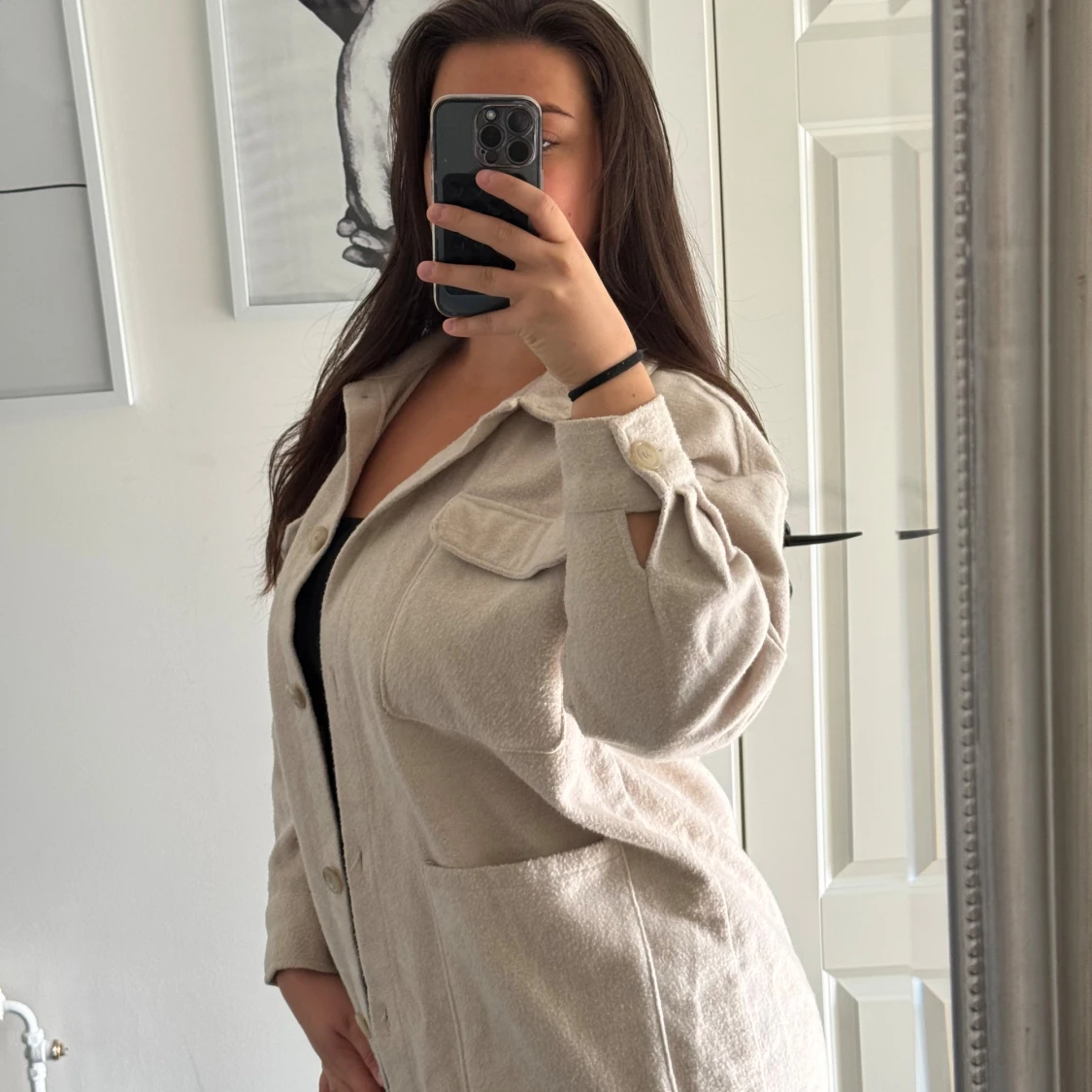 Beige overshirt från Nisan, strl 38 - 1