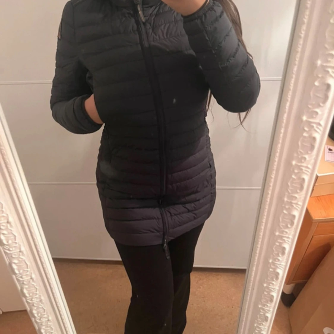 Svart lång dunjacka Parajumpers - 4