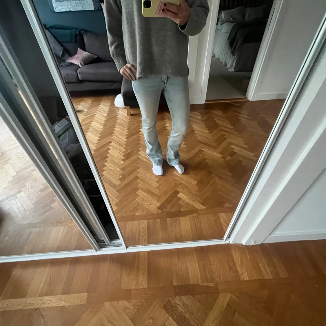 Ljusblå bootcut jeans - 1