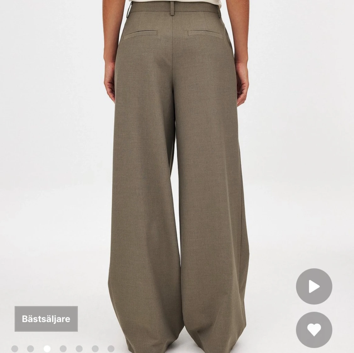 Wide kostymbyxor i beige - 1