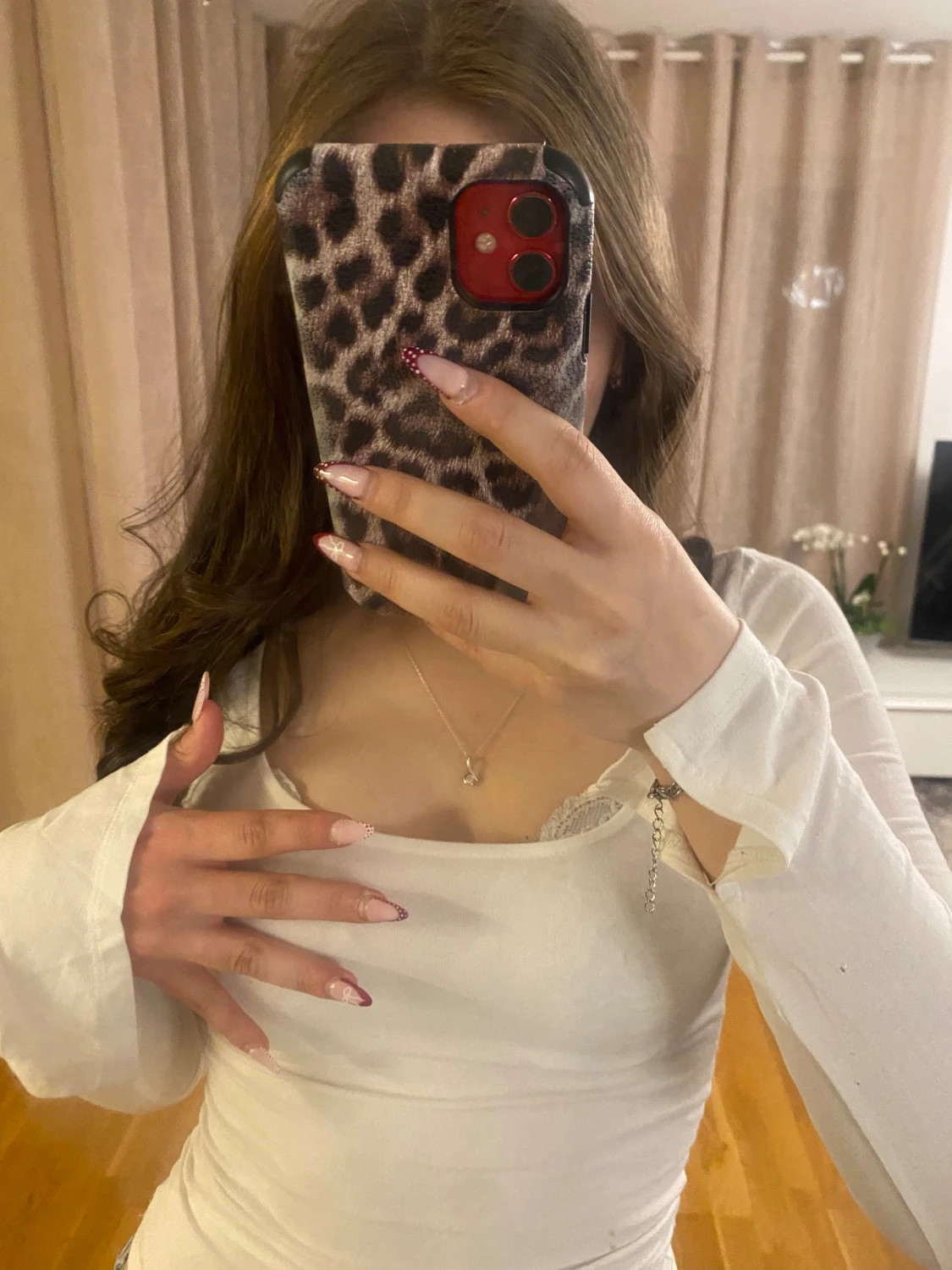 Vit långärmad croppad topp - 1