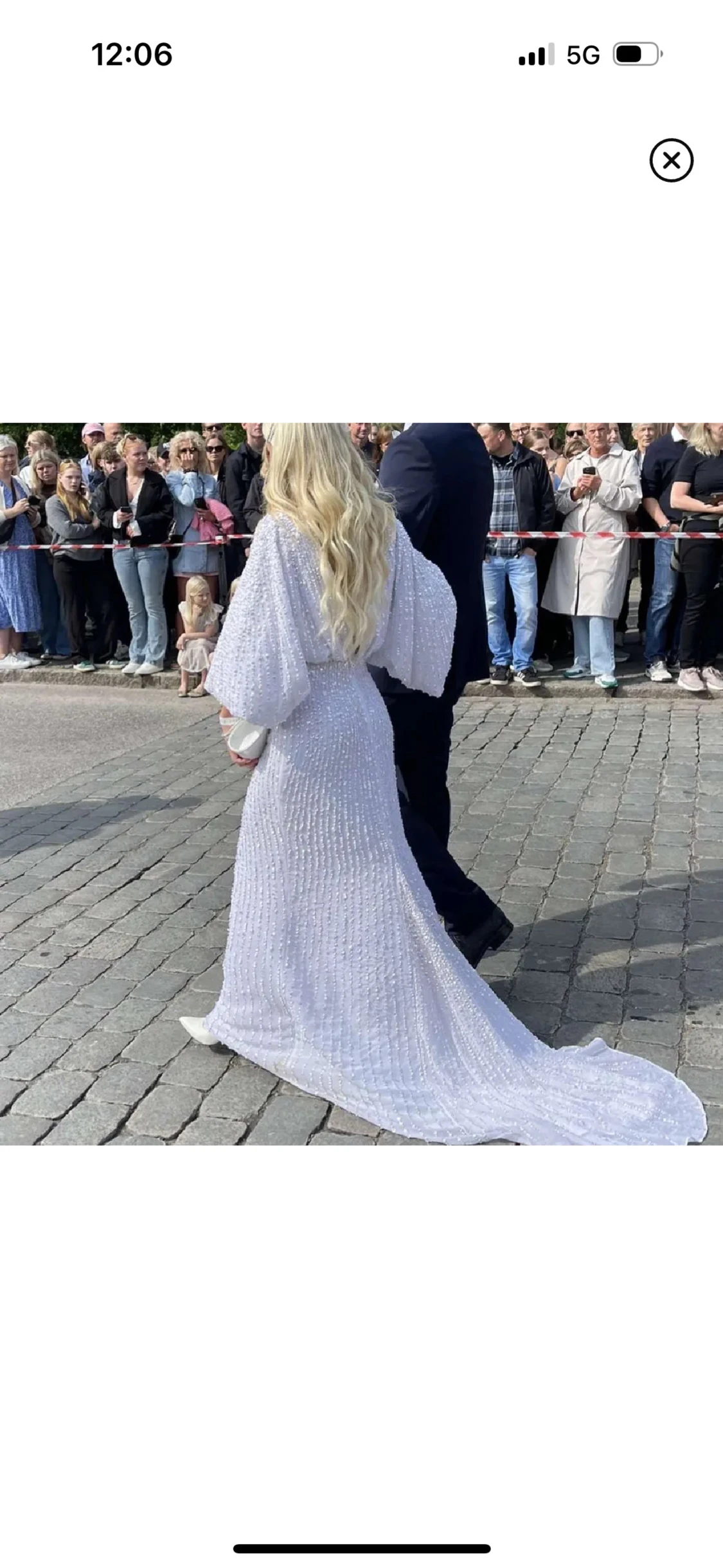 Vit långklänning med paljetter - 1