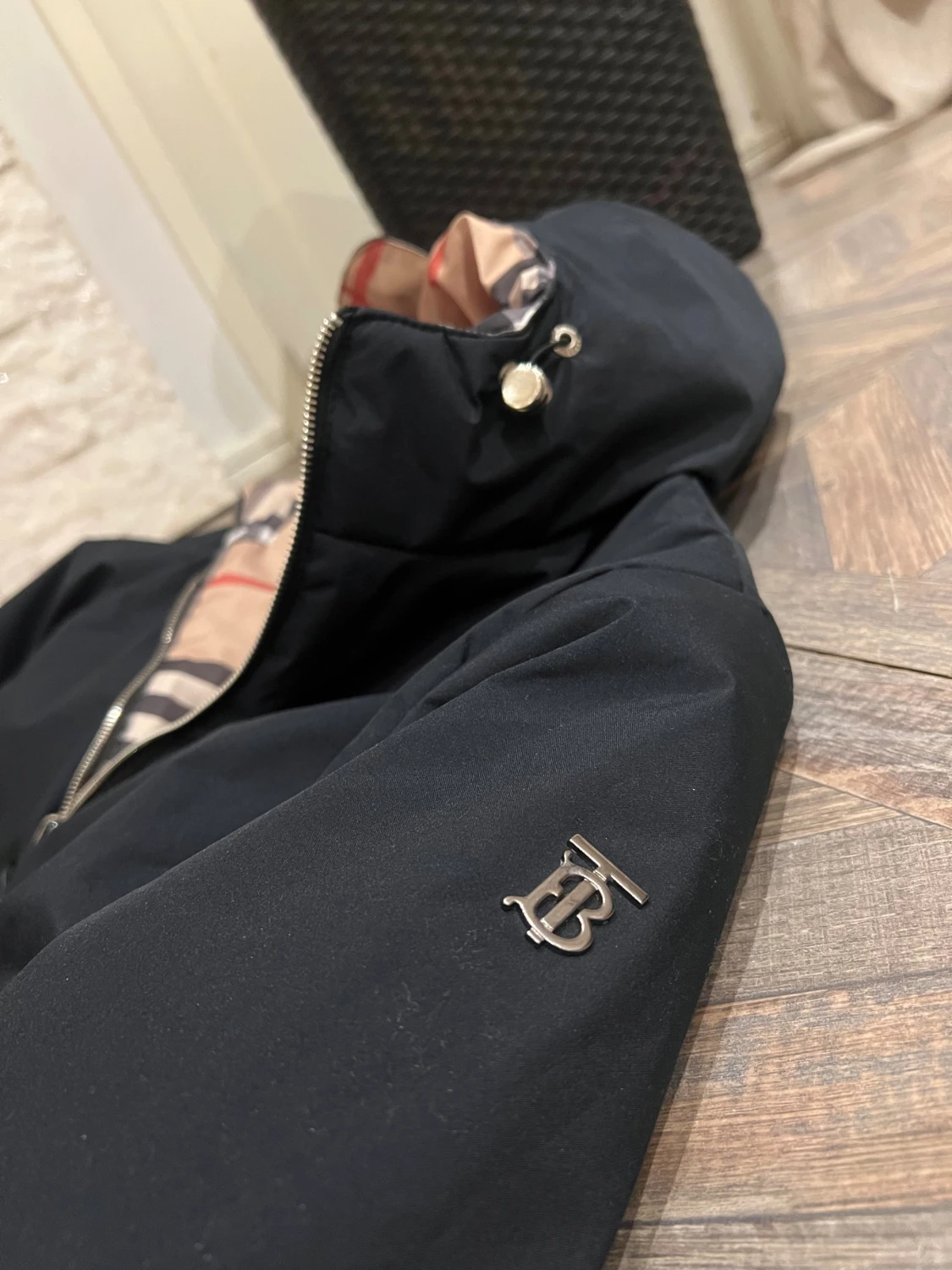 Burberry vändbar pufferjacka svart/rutig - 2