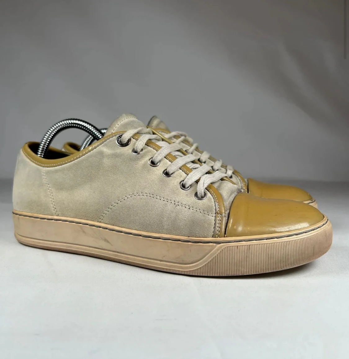 Lanvin Beige sneakers med mocka och lackad tå - 2