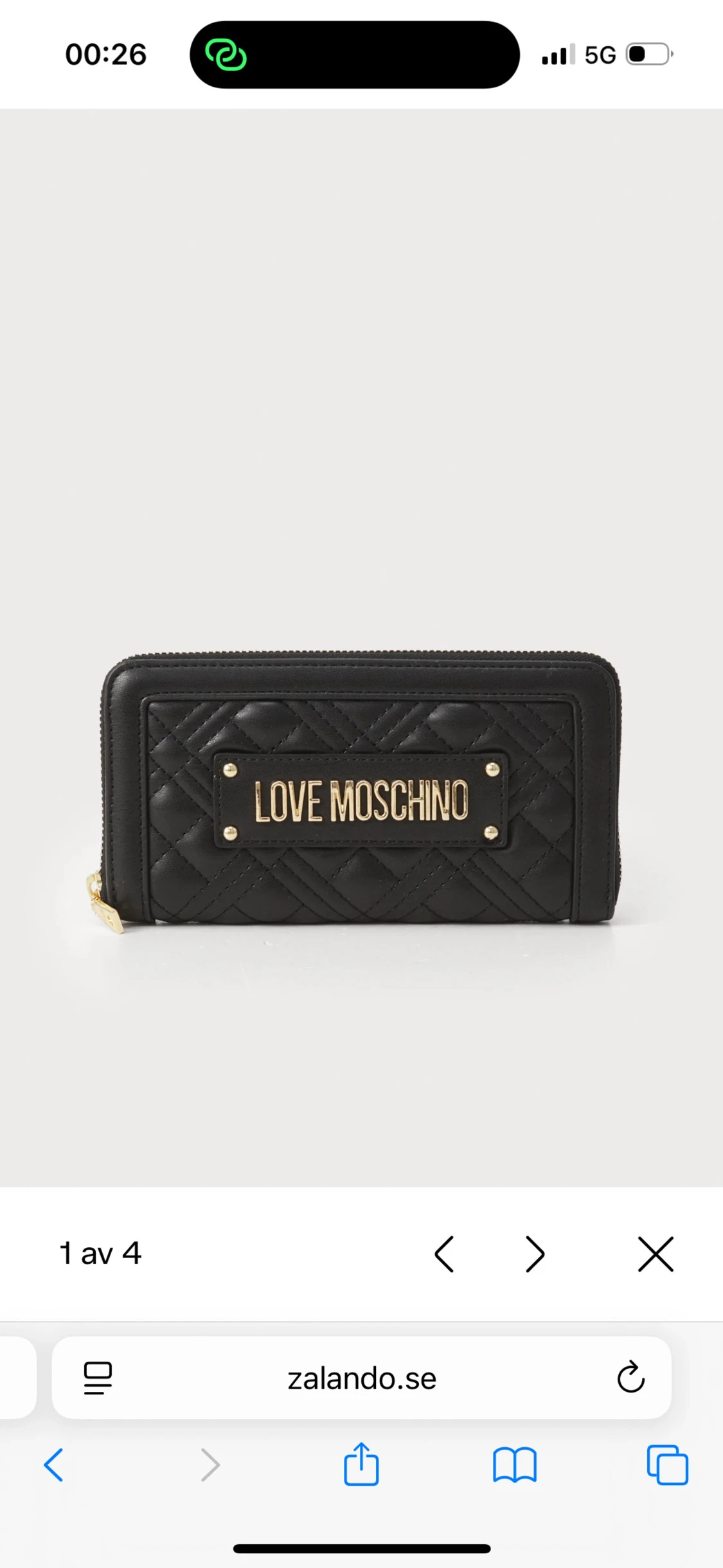 Svart quiltad plånbok Love Moschino