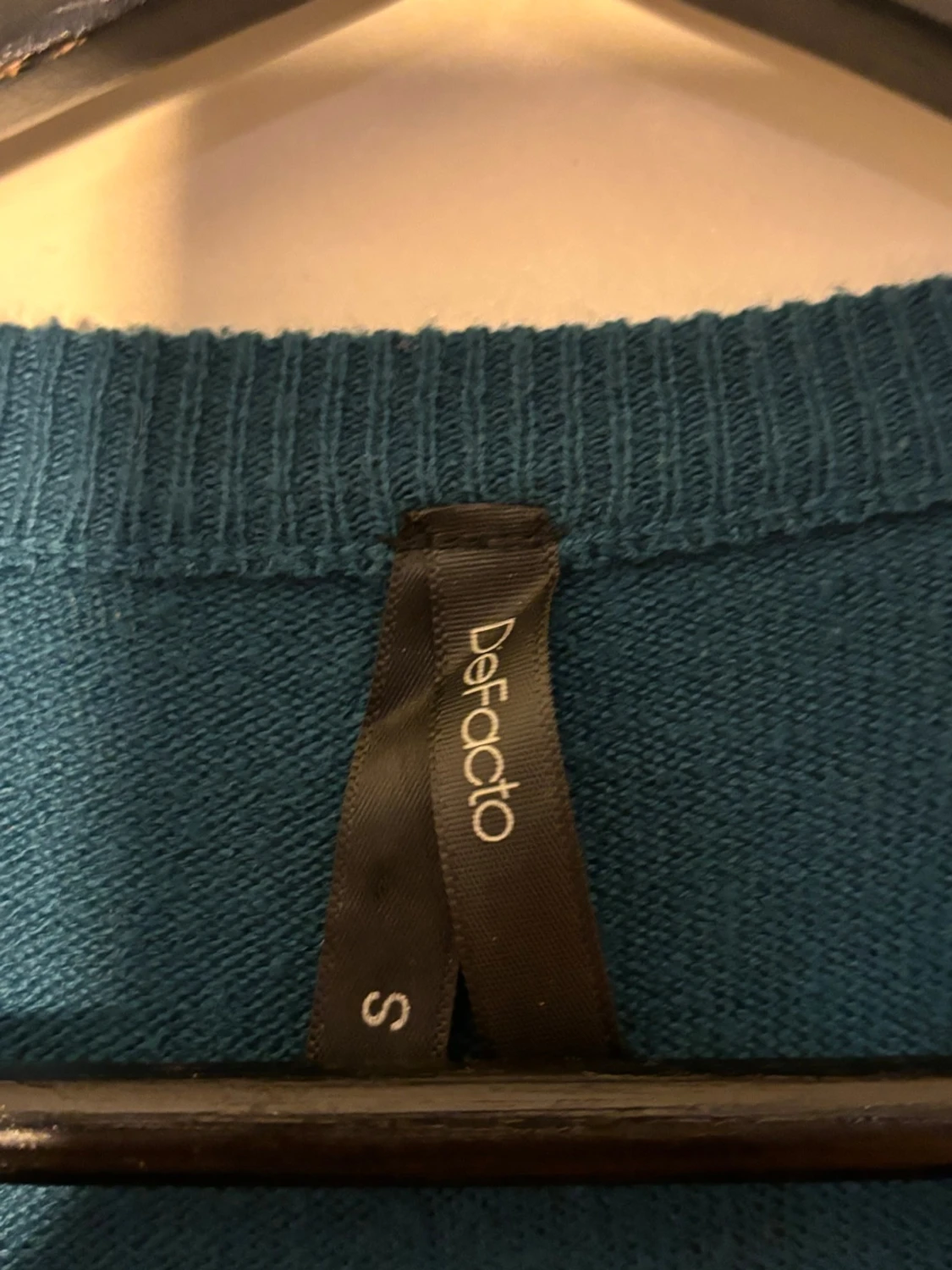 Mörk turkos stickad tröja - 2