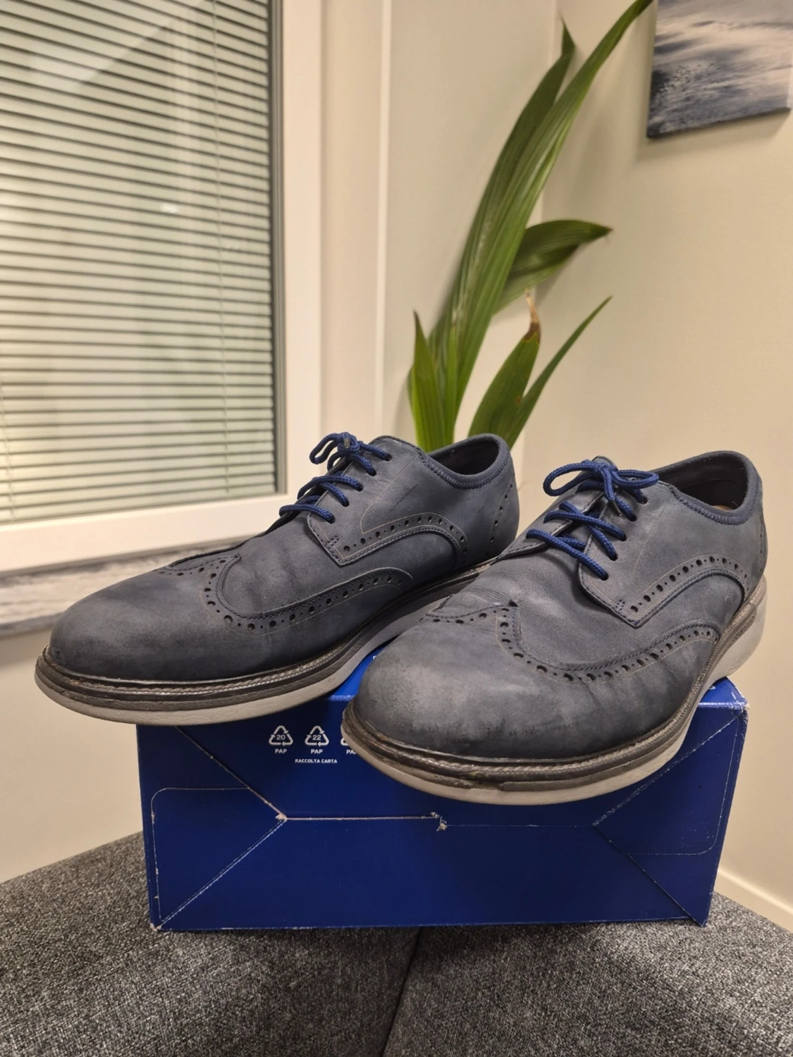 Cole Haan Grand Wingtip Oxford mörkblå skor EUR 44.5 US 10.5