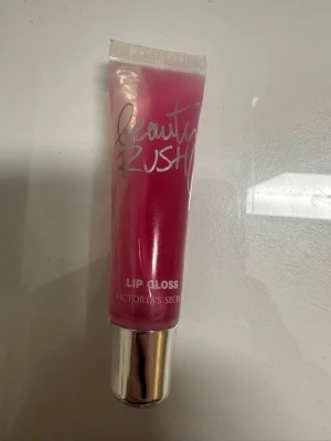 Beauty Rush Lip Gloss rosa från Victoria’s Secret - Säljer ett Beauty Rush Lip Gloss från Victoria's Secret i en snygg rosa nyans. Tuben är genomskinlig med silvrigt lock och har en smidig applikator. Perfekt för dig som vill ha glansiga och återfuktade läppar med en hint av färg.
