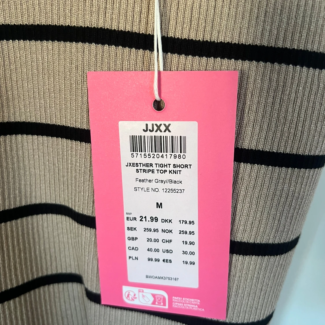 Randig ribbad linnetopp från JJXX - 2