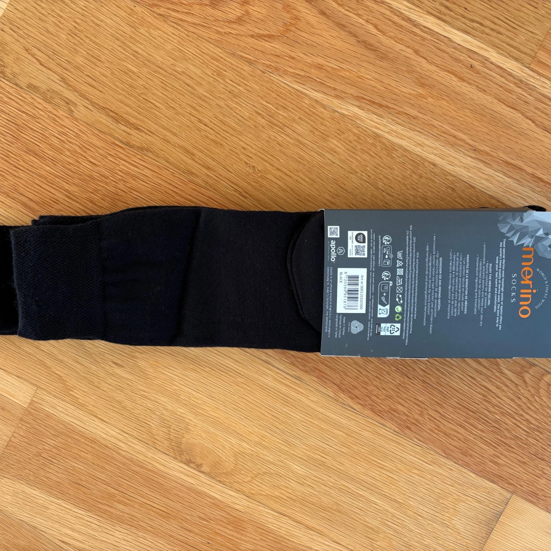 Nytt - 3-pack svarta merinoullstrumpor från Apollo - 3