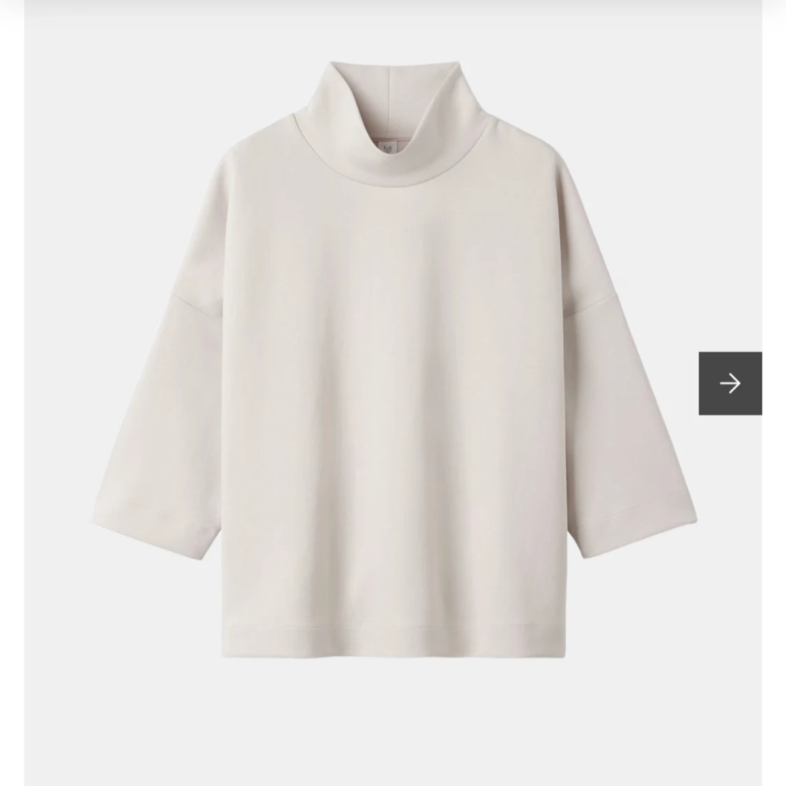 Beige polotröja med trekvartsärm