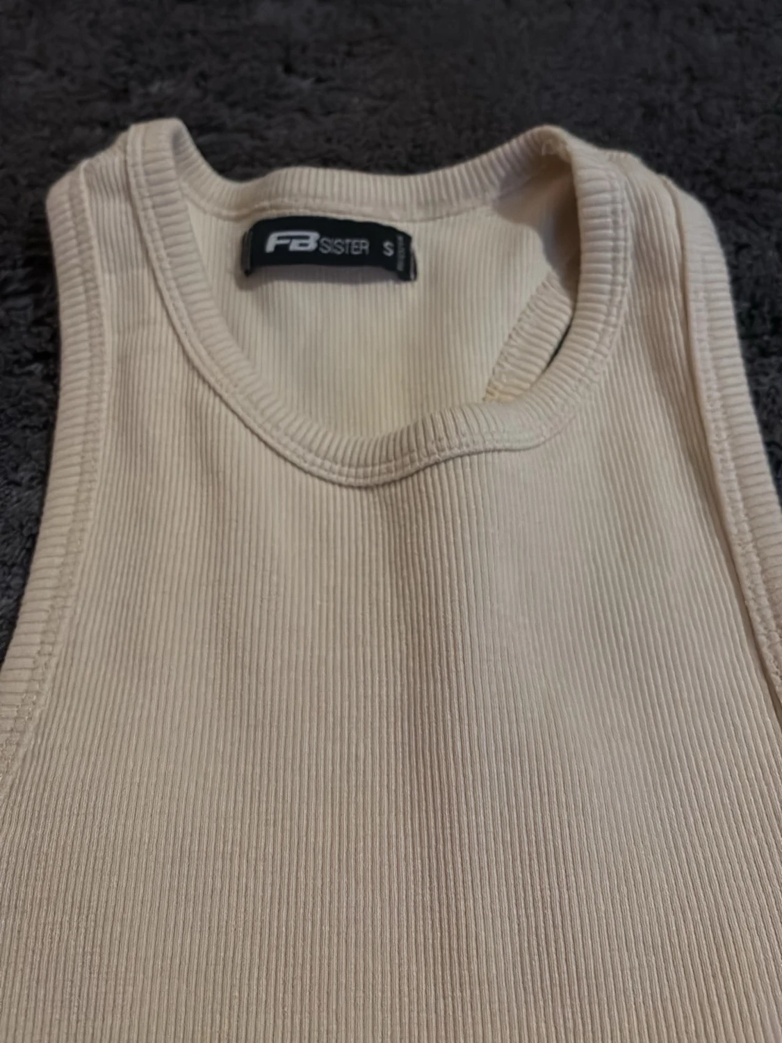 Beige ribbad klänning FB Sister - 1