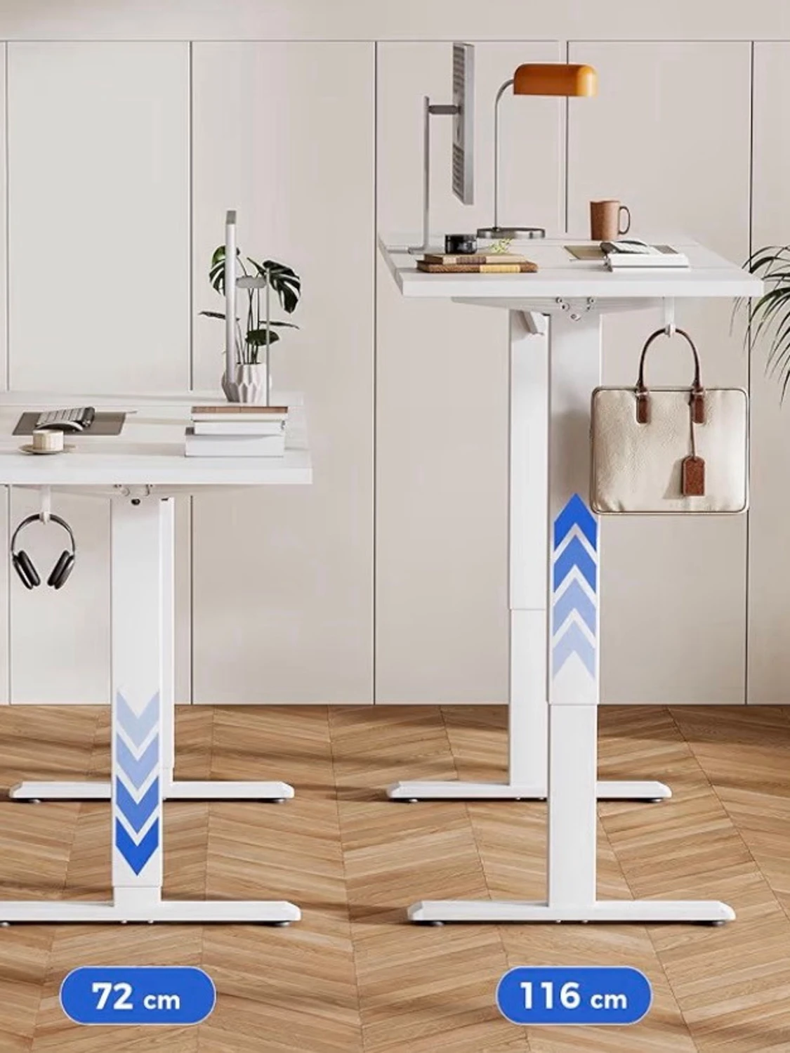 Vitt höj- och sänkbart skrivbord - 1