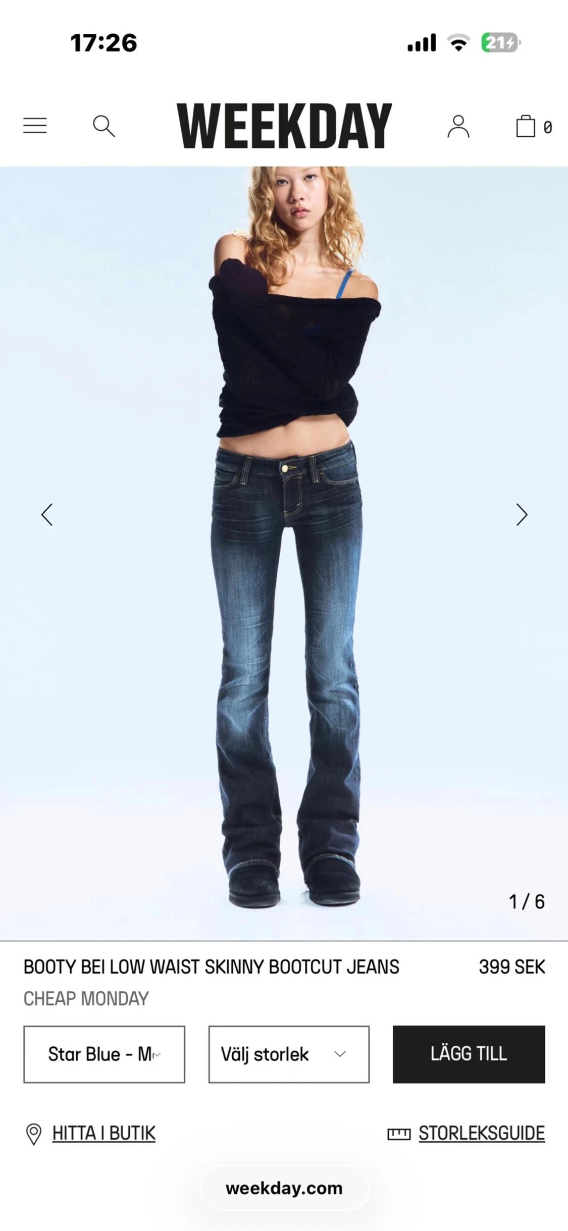 Cheap Monday blå bootcut jeans