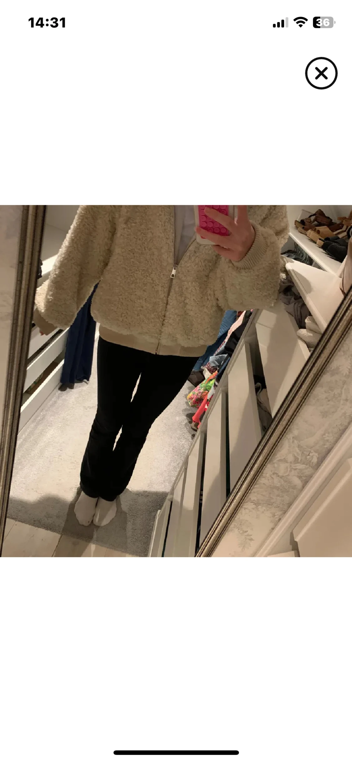 Beige teddyjacka med huva från Zara - 1