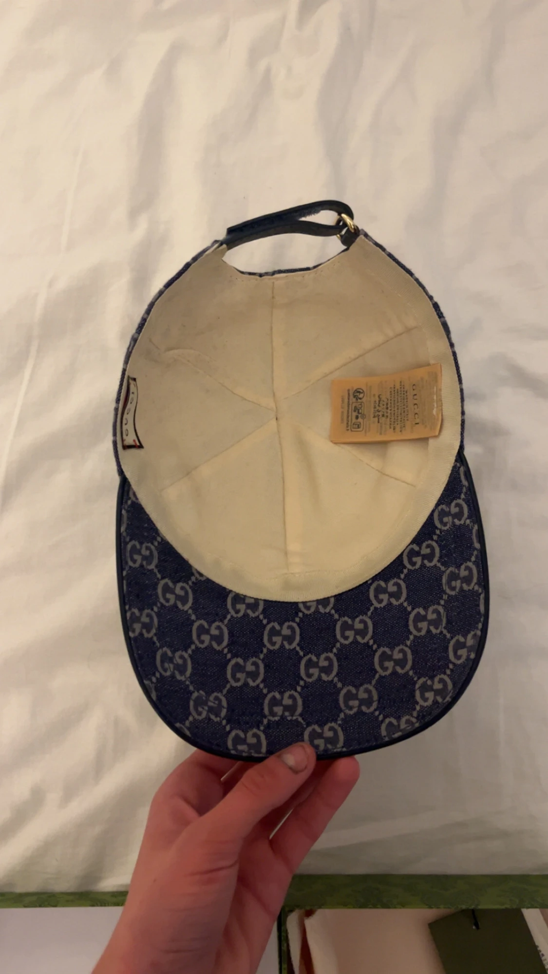 Gucci blå keps med GG-mönster - 1