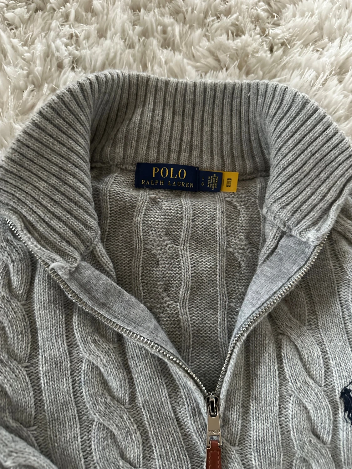 Grå stickad half zip-tröja Polo Ralph Lauren - 3