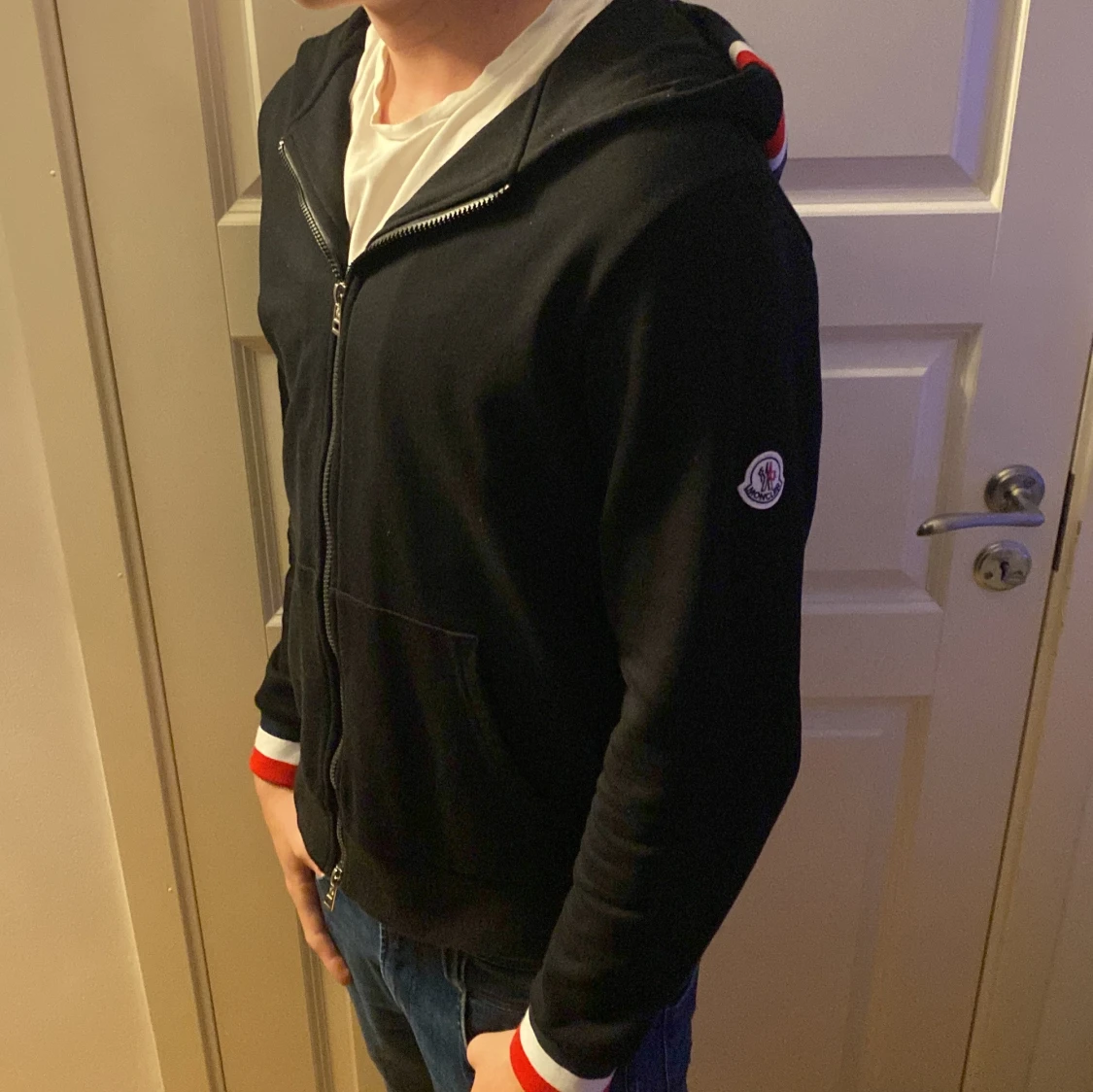 Svart Moncler hoodie med dragkedja - 4