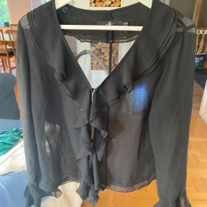 Genomskinlig blus - Säljer denna fina blus som är perfekt som festtopp storlek M och i super bra skick från Woman.