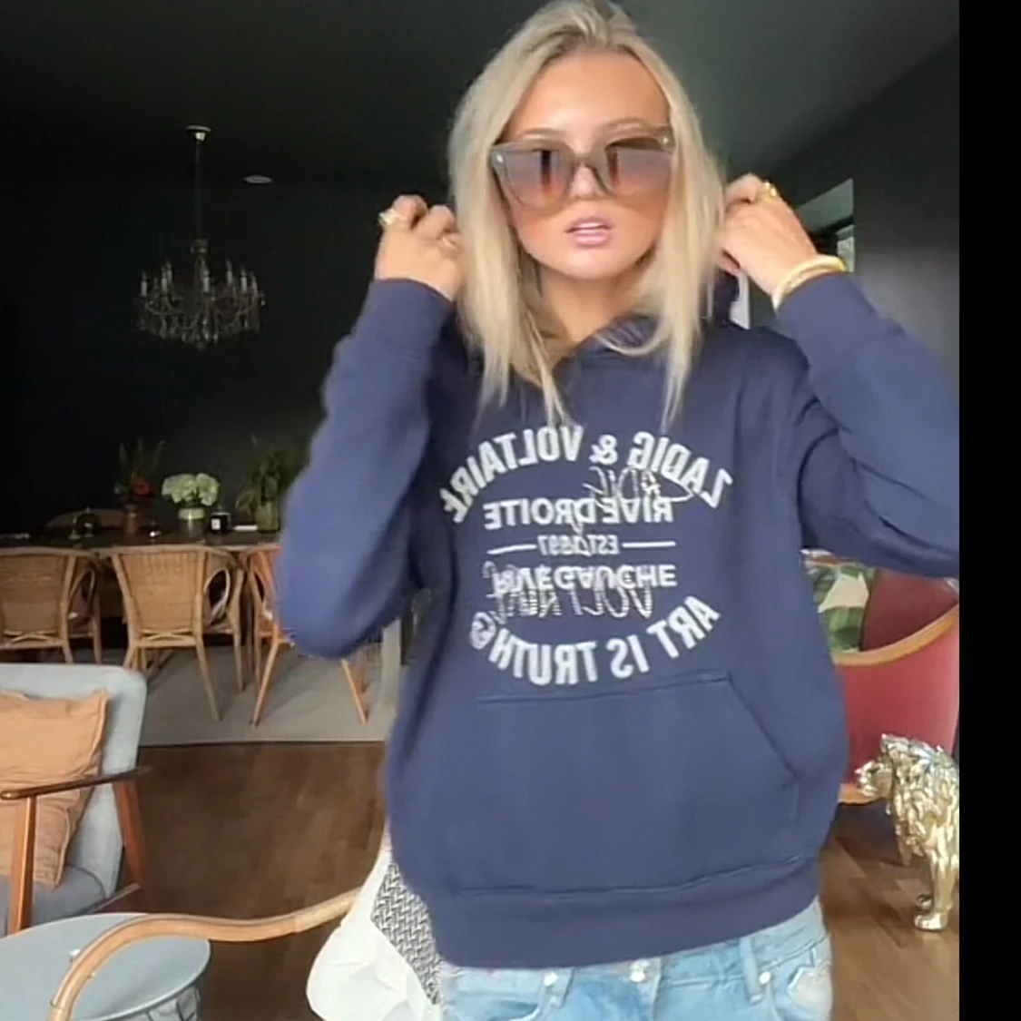 Marinblå hoodie Zadig & Voltaire - 4