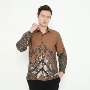 Men’s Batik Long Sleeve Shirt – From Indonesia - Elegant modern batik long sleeve shirt. Great for office, formal, or casual wear. Authentic product from Indonesia. Estimated shipping: 2–4 weeks (via Indonesia Post).