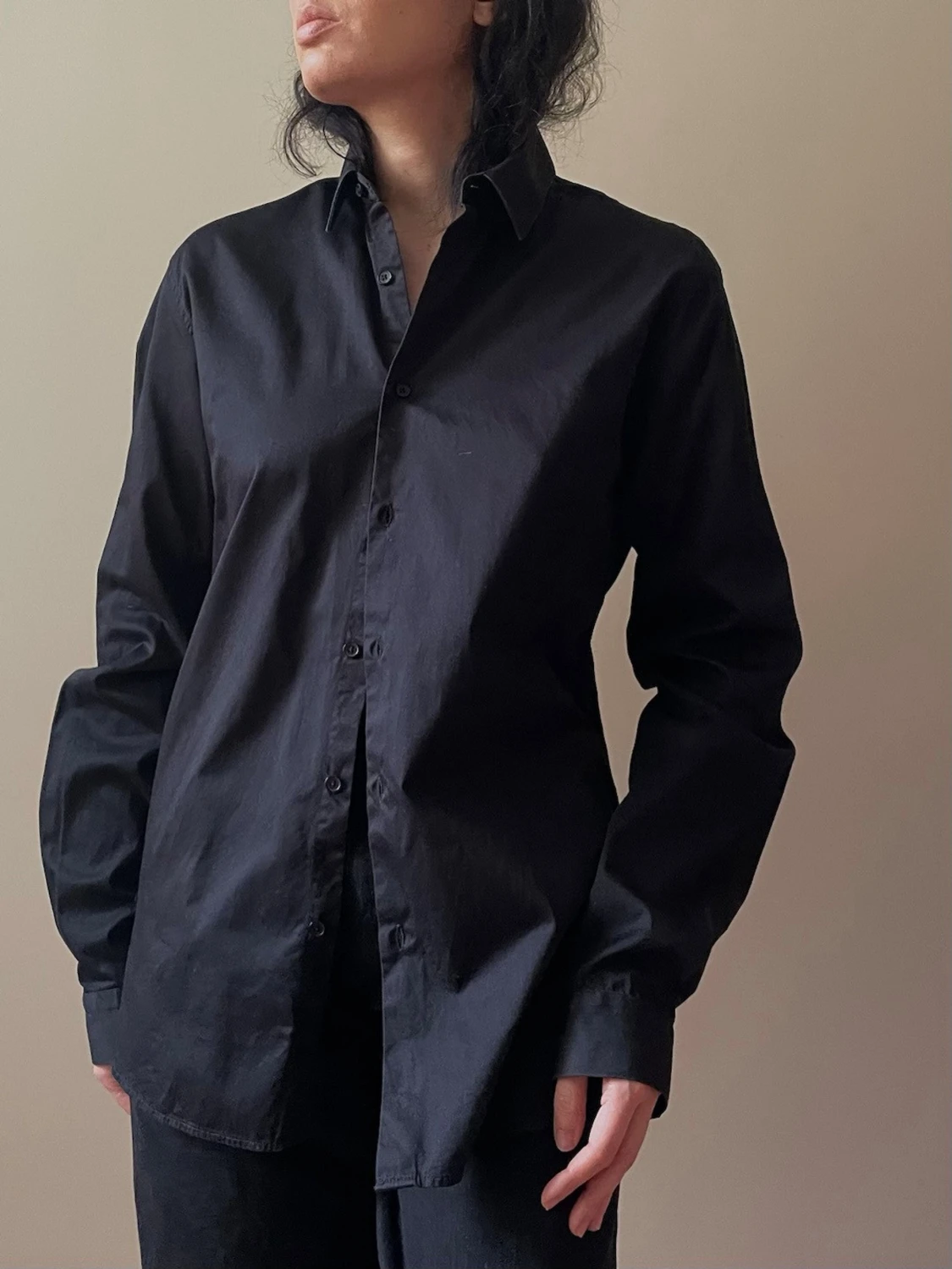 Vintage Black Cotton Emmanuelle Khanh Shirt - 1