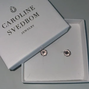 örhängen från Caroline Svedbom - Säljer ett par snygga örhängen från Caroline Svedbom med ljusrosa glittrande stenar i rund form och silverfärgad infattning. Perfekta för att ge din look lite extra bling och lyxig känsla. Kommer i original ask om önskat. Nypris cirka 400kr 