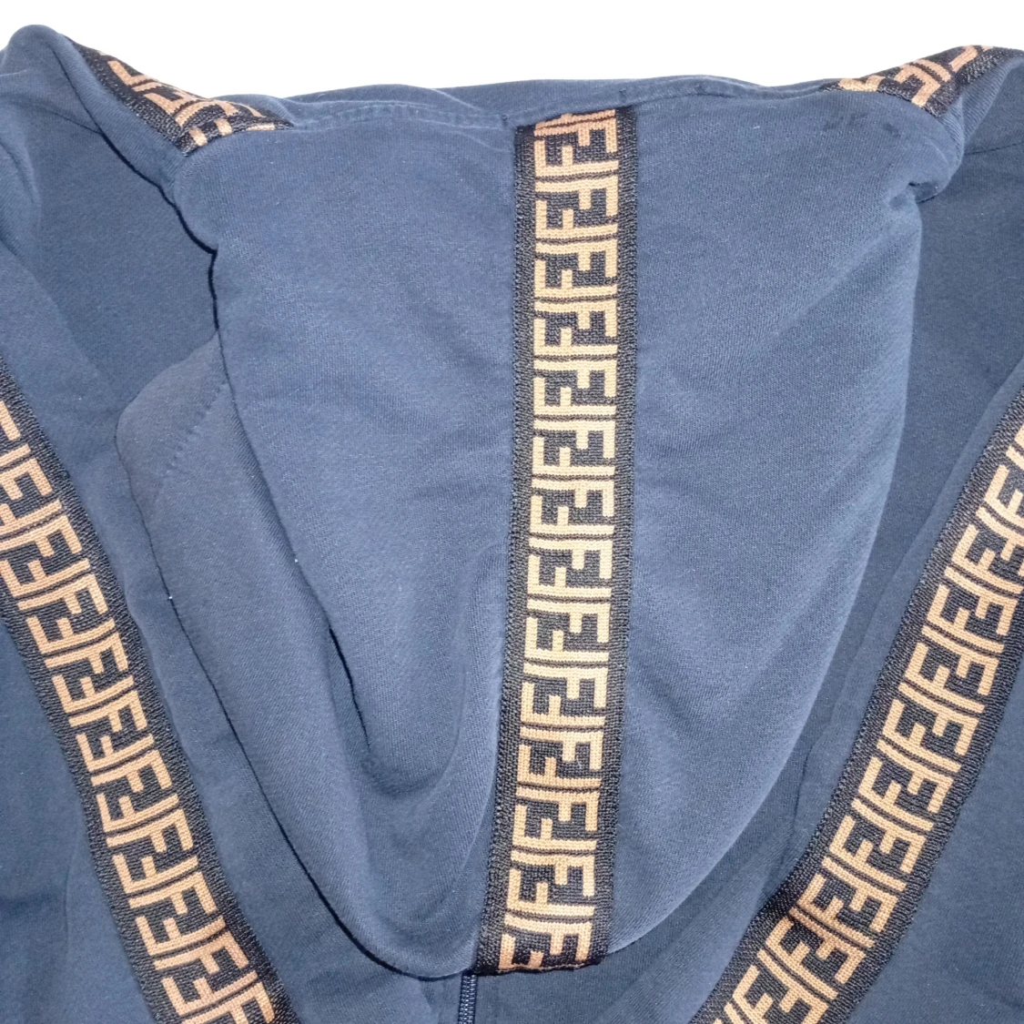 Mörkblå FJ Fendi hoodie med logoband - 2