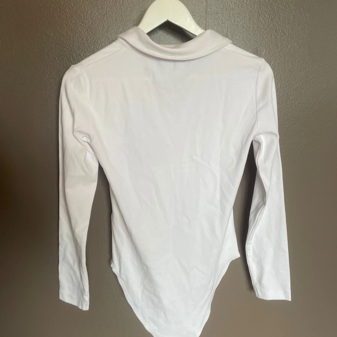 Zara vit body långärmad krage strl M - 1