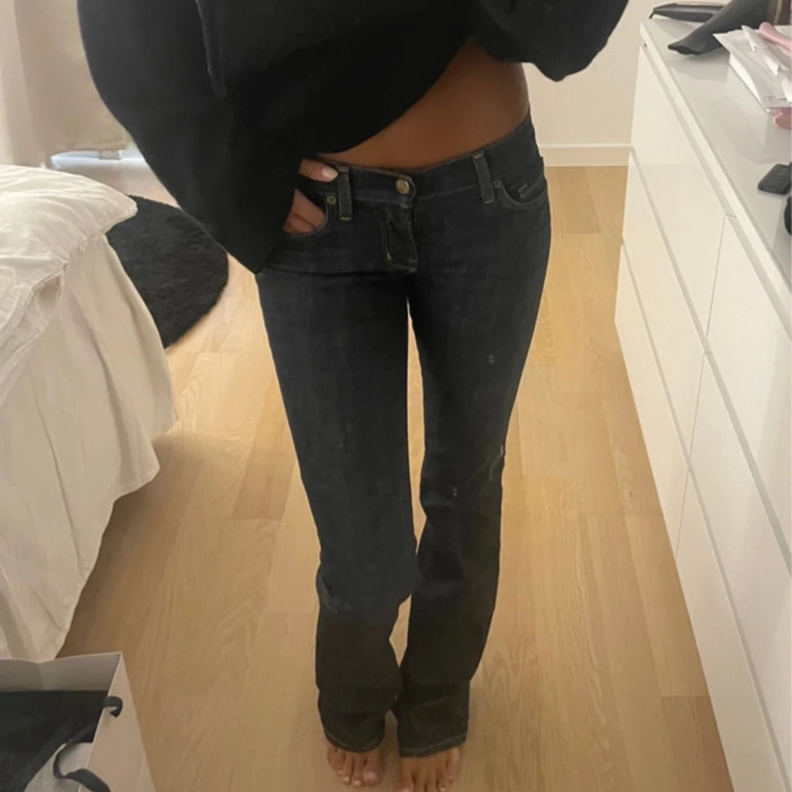 low waist boot cut jeans