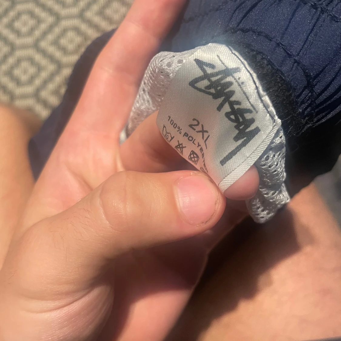 Mörkblå Stüssy shorts S/M - 2