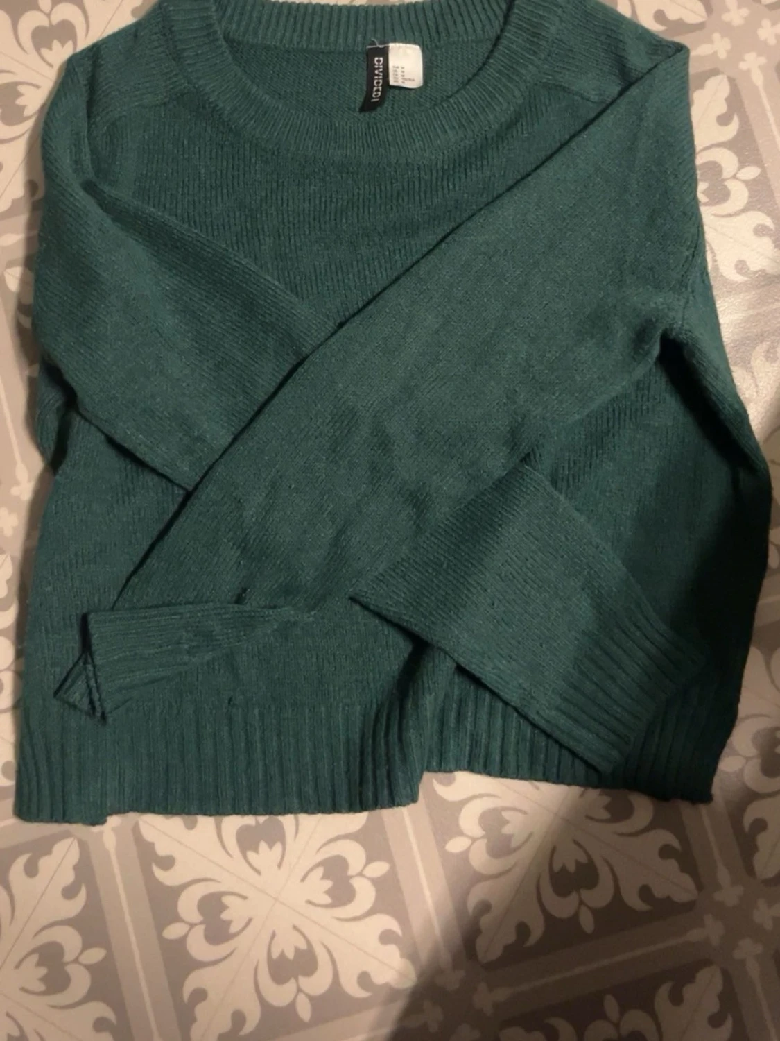 Mörkgrön stickad tröja Divided H&M - 1