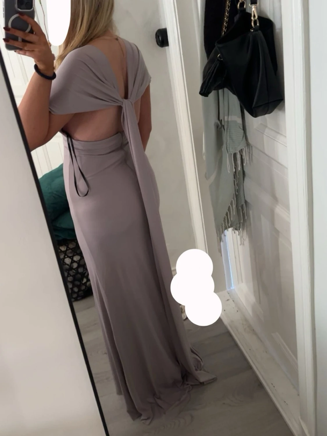 Ljuslila långklänning med omlott - 1