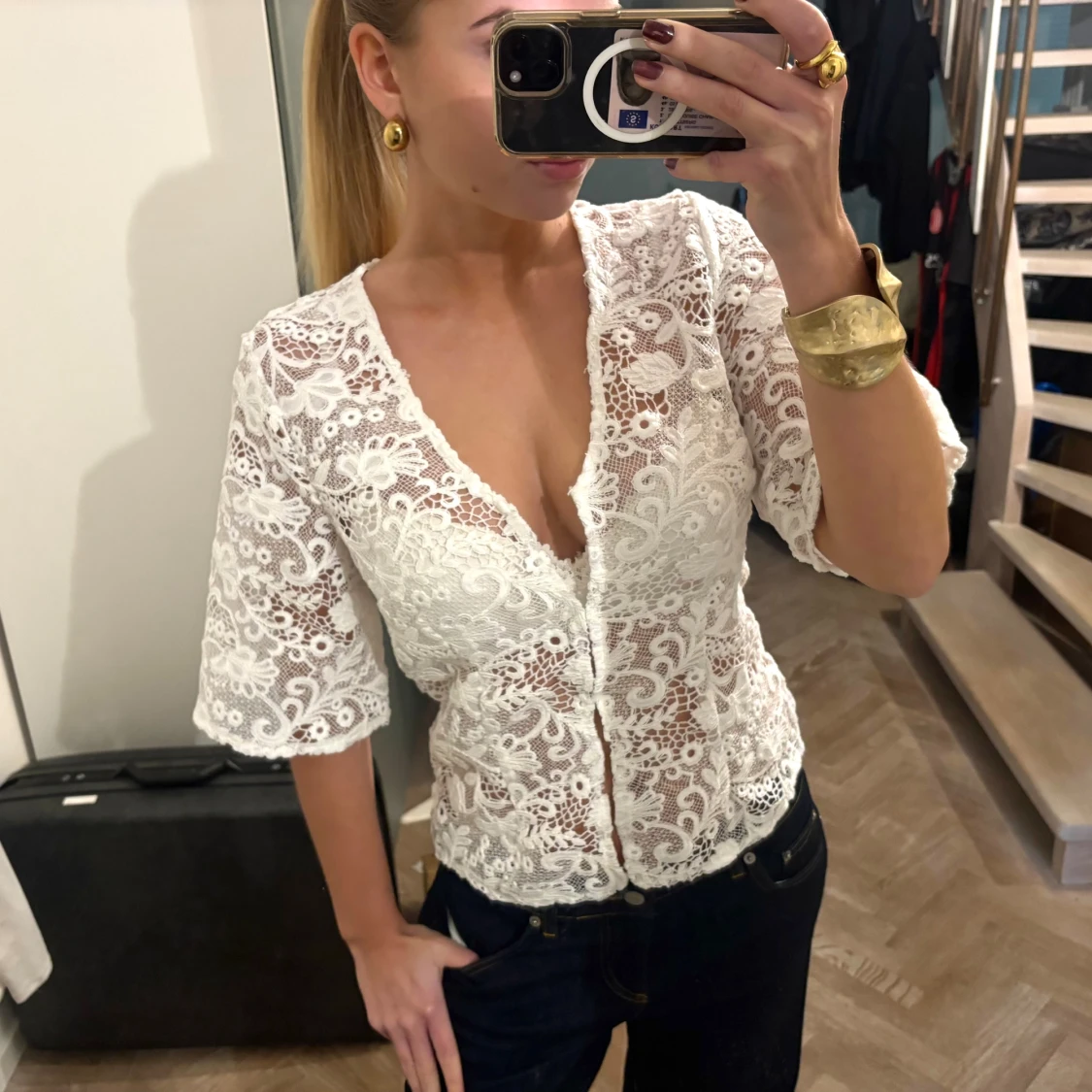 Vit spetsblus från NA-KD - 2