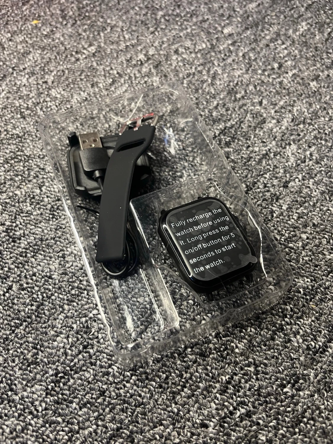 Svart smartklocka med silikonarmband - 1