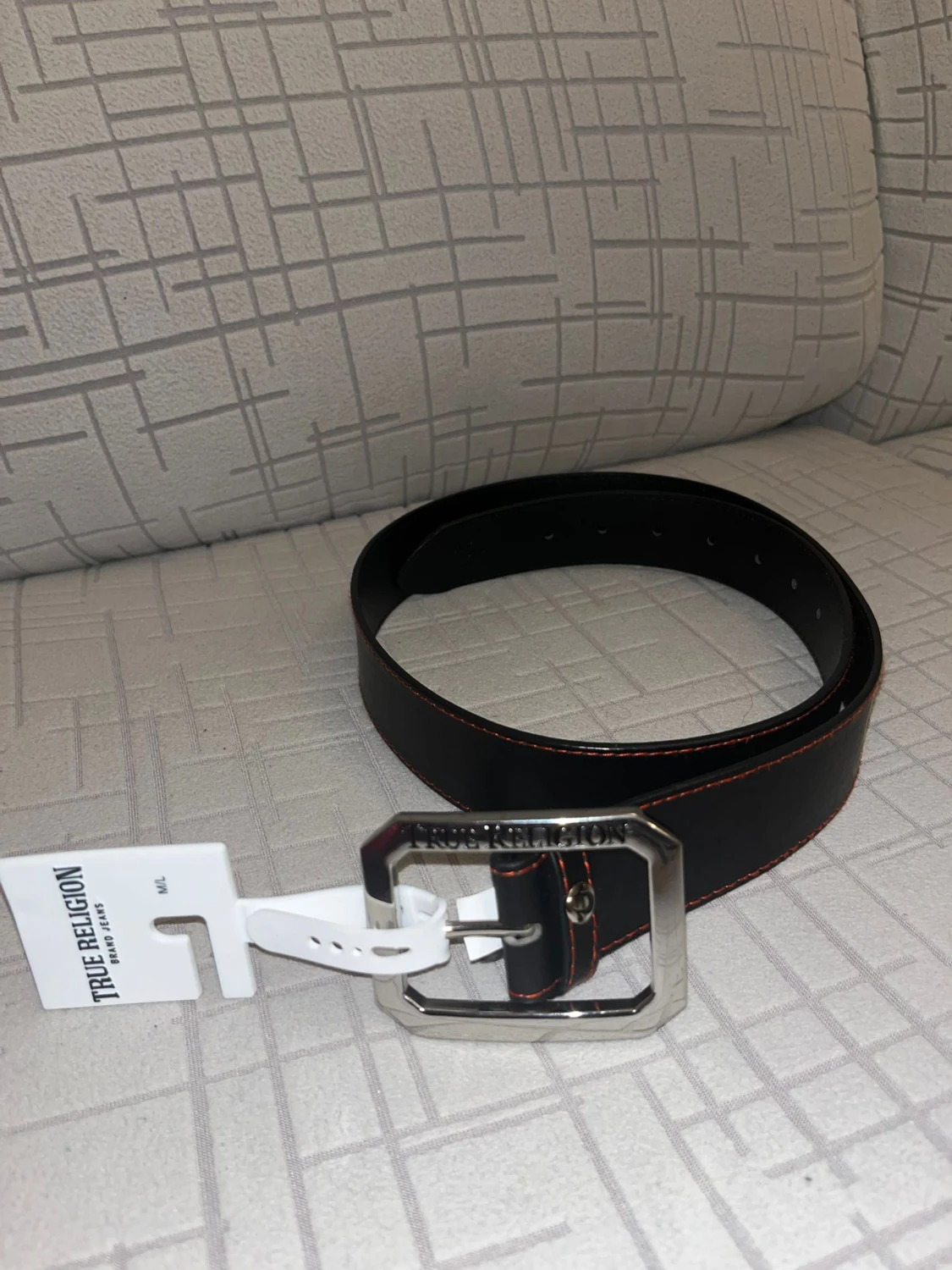 Svart skärp True Religion skinn M/L - 1