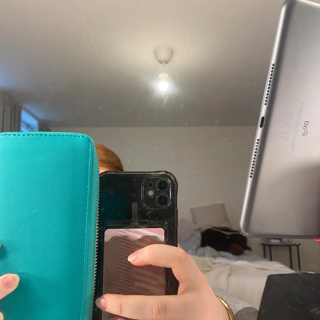 Turkos plånbok med gulddetalj - 3