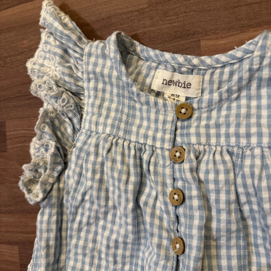 Blåvit rutig body - 1