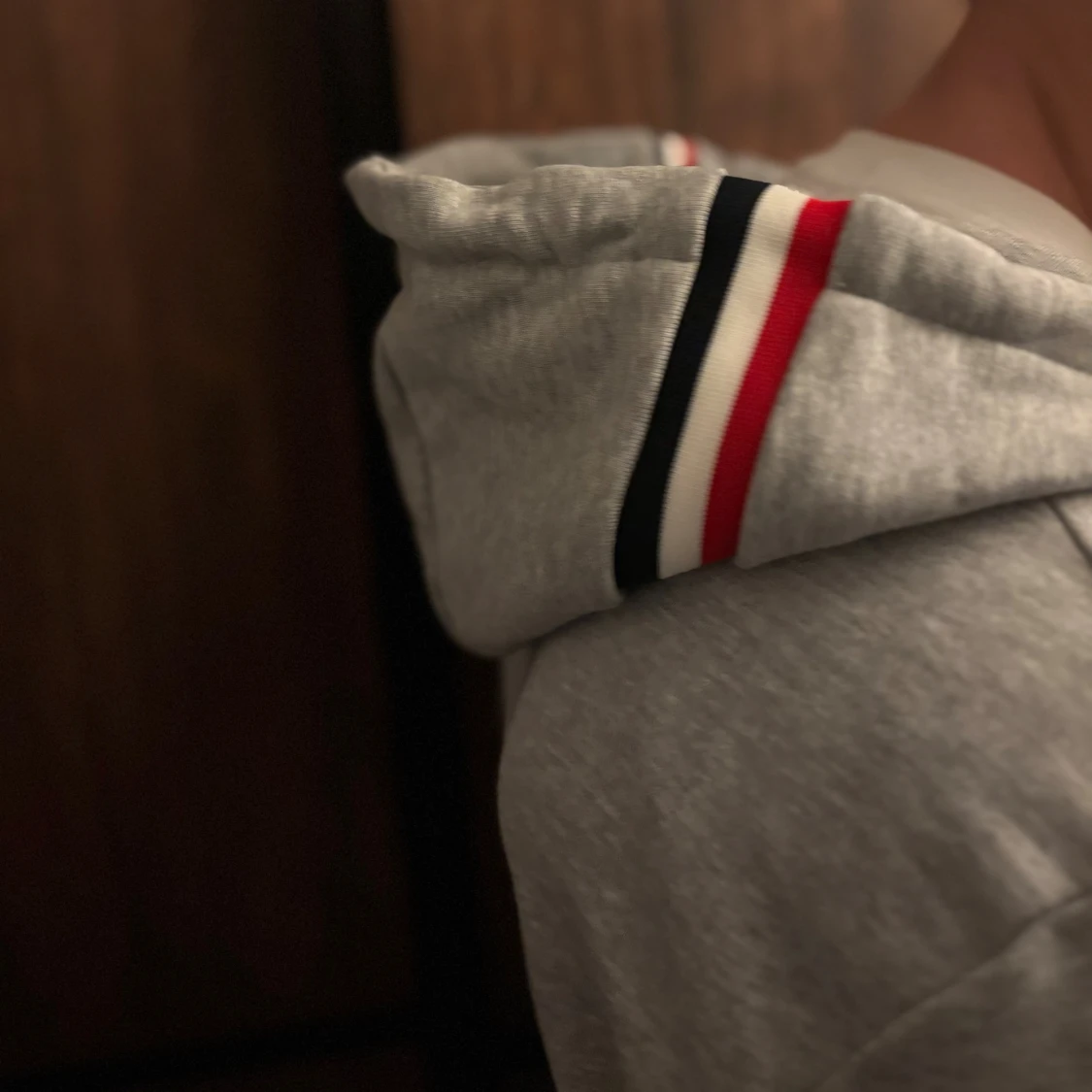 Grå Moncler hoodie med dragkedja - 1