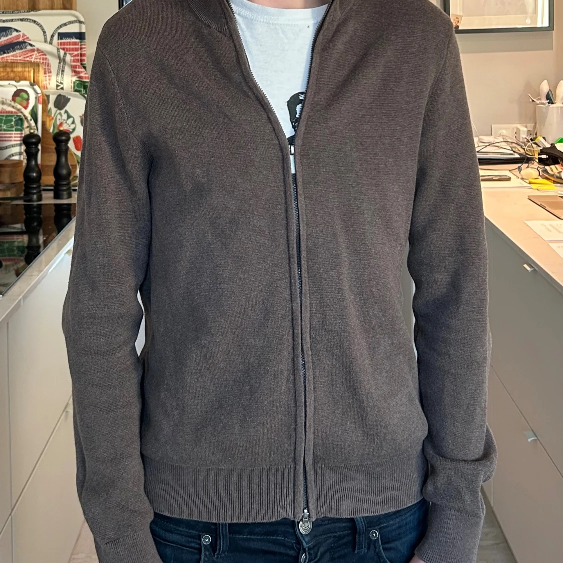 Brun full zip tröja från Bläck - 2