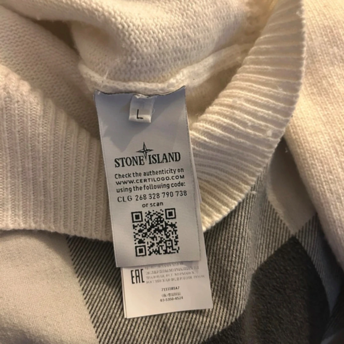 Vit stickad tröja från Stone Island - 3