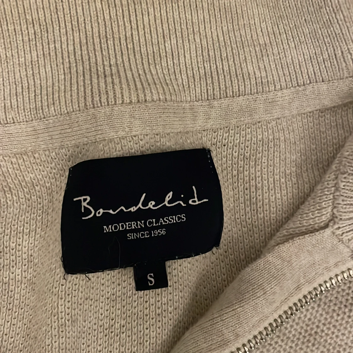 Beige stickad half zip-tröja Bondelid - 1