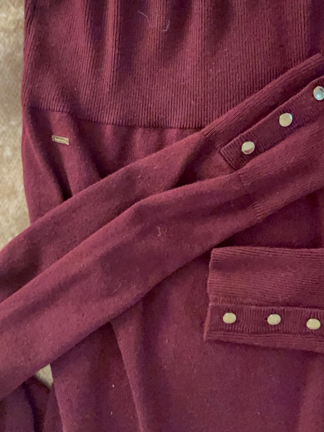 Vinröd stickad tröja från Lindex - 2