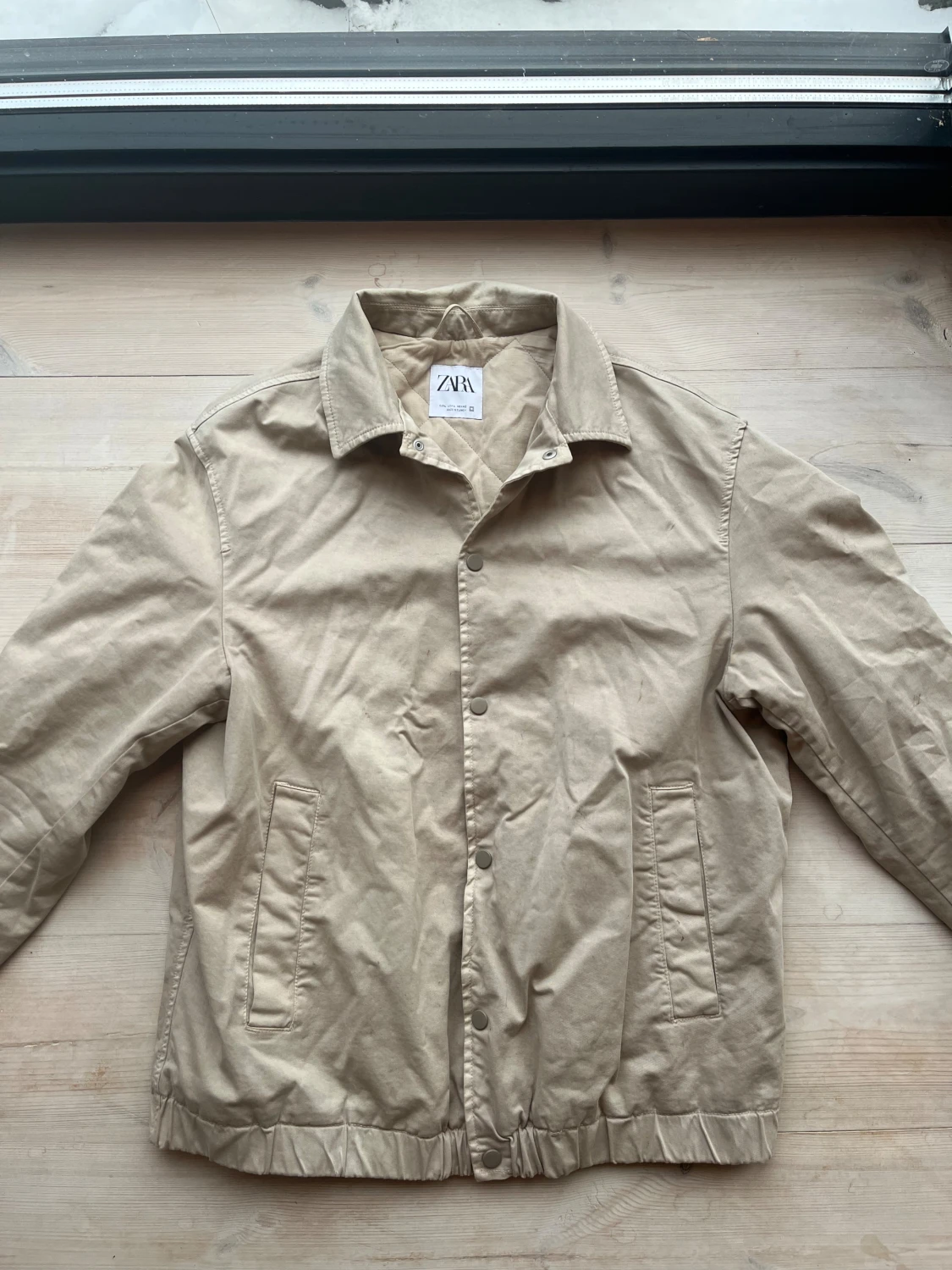 Beige vadderad jacka från Zara, L - 2