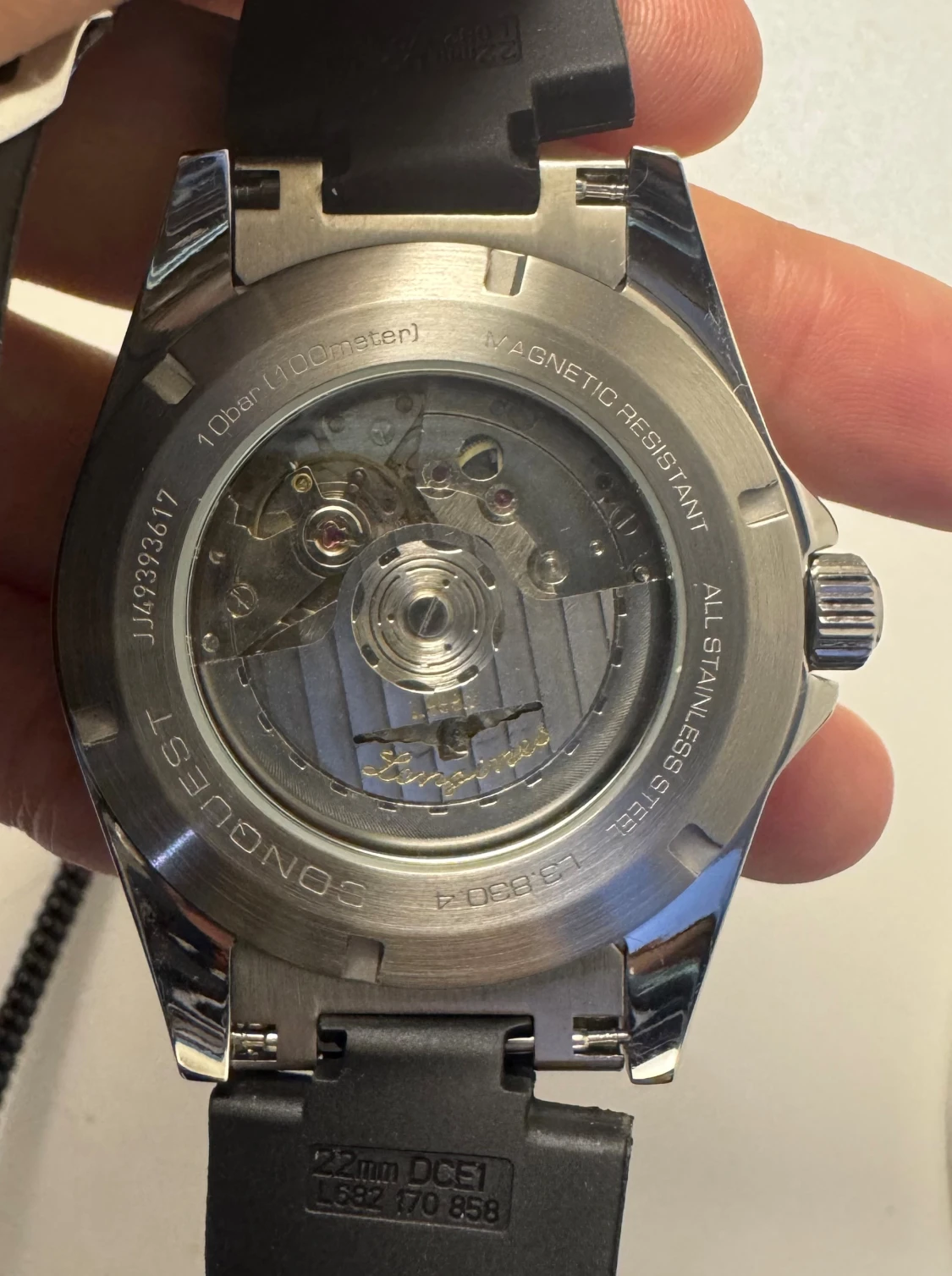 Svart Longines Conquest automatisk klocka - 4